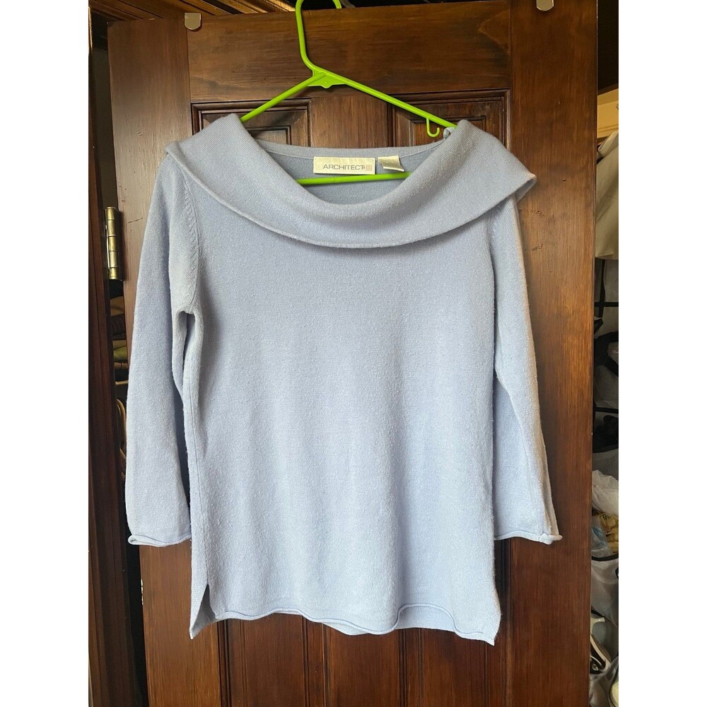 Vintage baby blue cowl neck sweater